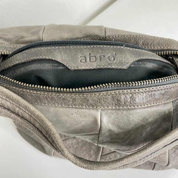 ABRO Distressed Leather Patchwork Boho Hobo Shoulder Bag - Picture 6 of 14